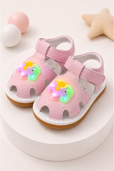 Superbaby Pentru bebelusi Sandale roz usoare cu piuitoare si luminite - Micul...