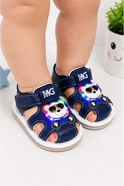 HANNA Sandale bleumarin cu luminite, talpa flexibila - Ursulet cool