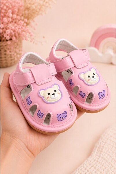 Superbaby For babies Light pink Sandals with squeakers and soft and flexible ...