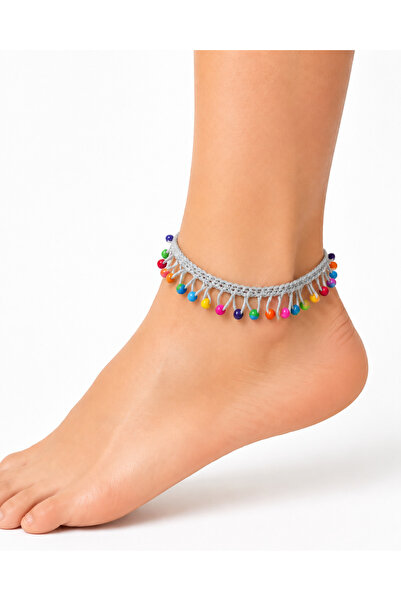 NEHOLİA Hand Knitted Colorful Beaded Anklet Women's Summer Bohemian Ankle Acc...