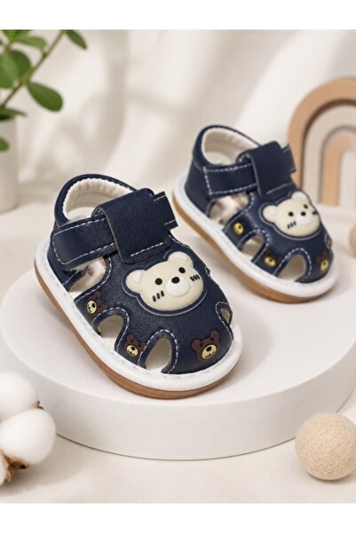 Superbaby For babies Navy blue Sandals with squeakers, flexible sole - Cute t...