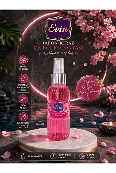 Evin JAPON KİRAZ ÇİÇEĞİKolonyası 70° Sprey 150 ML