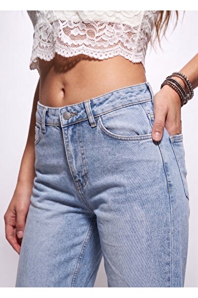 REDZARRAM Knee Ripped 100% Cotton Blue Jeans Boyfriend Style