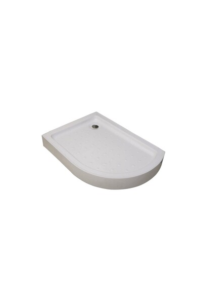 Karag Flora 650 Ημικυκλική Ασύμμετρη Ακρυλική Ντουζιέρα 80x100cm Λευκή
