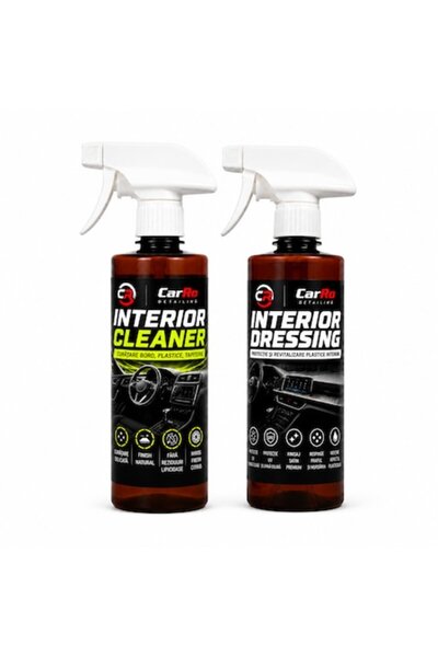 Kit curățare auto, curățare bord și plastic, îngrijire interior, antistatic, protecție UV