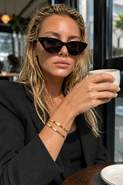 Hosh Accessories 2li Ajda Bileklik Ajda Gold Kadın İnce Ajda Bilezik - 3155-2