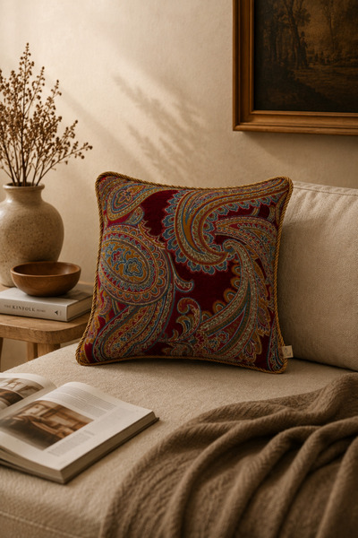 NEEDLE HERİTAGE BORDO KIRLENT KILIFI (45X45)