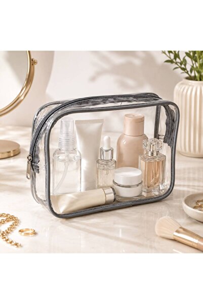 MODEL Su Geçirmez Pvc Makyaj Ve Organizer Düzenleyici Seyahat Çantası 25x18x7 cm