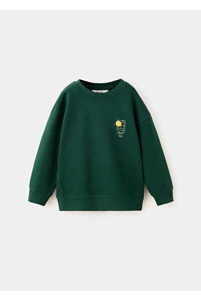 MANGO Baby %100 pamuklu tenis desenli sweatshirt