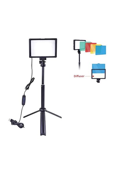 Jumbo Proiector LED USB cu Trepied & 4 Filtre Colorate 19x2x13cm, pentru tele...