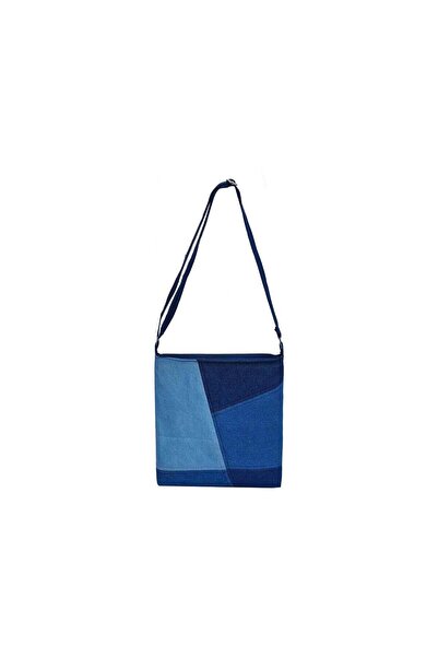 The Purani Jeans Three Shade Denim and Canvas Tote Bag for Women, Patchwork L...