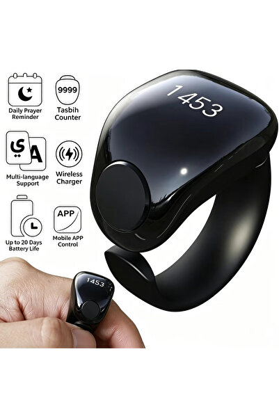 Bleco Smart Tasbih Ring with OLED Display & APP Control – Digital Prayer Coun...