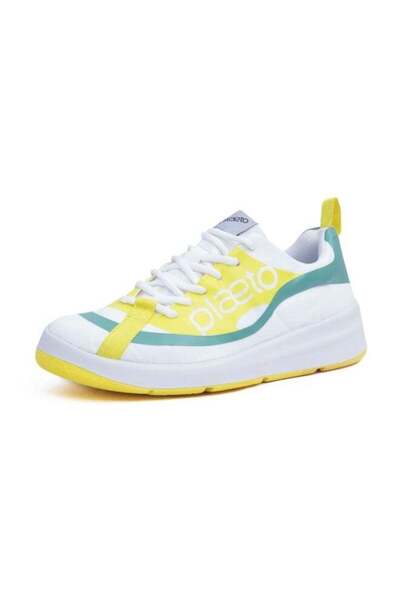 PLAETO Ignite Sport Shoes - Multiplay - Non-Marking - White/Yellow - Unisex
