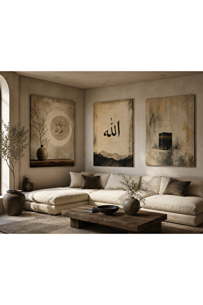 glowify prime glowify prime Manevi ve Dini Kanvas Tablo Seti; Allah, Kabe, Du...