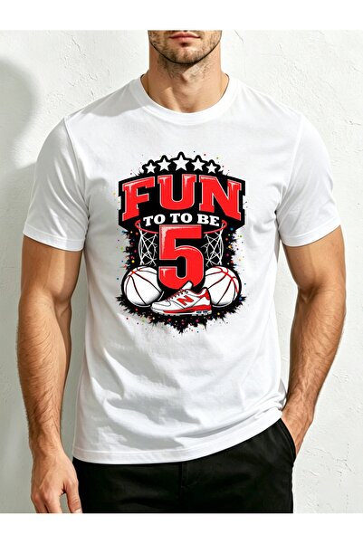 1001 Line تي شيرت رجالي بتصميم Theme Fun to Be Five، فضفاض، مصنوع من القطن بن...