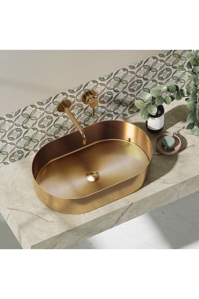 Karag Jupiter Νιπτήρας επικαθήμενος ανοξείδωτος Rose Gold 55x35x11cm