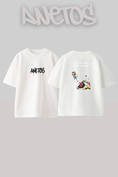 Anetos Dropout Bear Murakami dizajn, štampana unisex majica prevelikog kroja,...