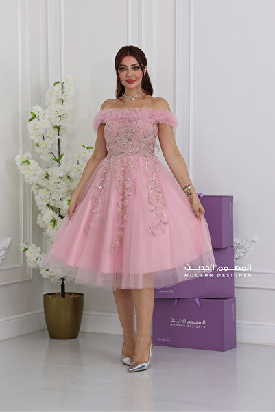 modern designer short evening dress