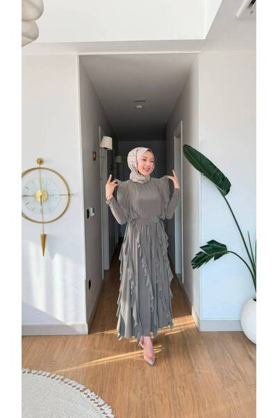 NİLNUR MODA طقم حجاب نسائي من Gamze Sendy بتفاصيل كشكشة من الموسم الجديد