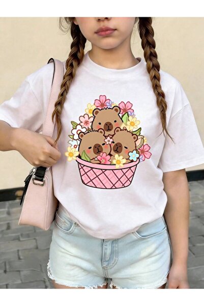 SVART WEAR Capybara Printed Crew Neck 100% Cotton Short Sleeve Kids and Youth...