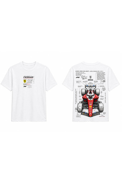 TOMRİS TASARIM Charles Leclerc Ferrari Formula 1 Oversize T-Shirt