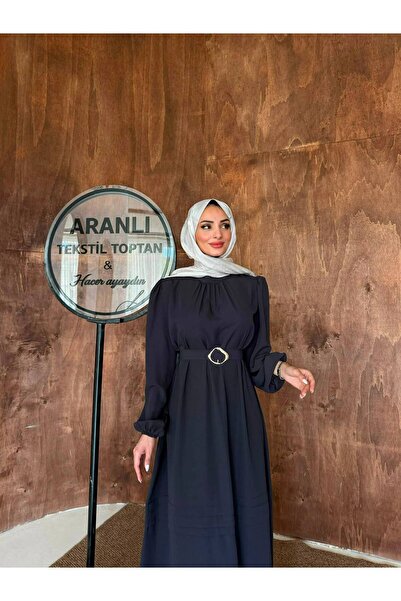 Aranlı tekstil Sare Oversize Medine İpeği Tesettür Elbise