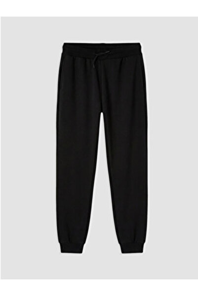 LC Waikiki Black Elastic Waist Girls Jogger Sweatpants