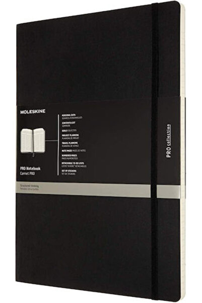Moleskine Caiet profesional A4 cu elastic negru