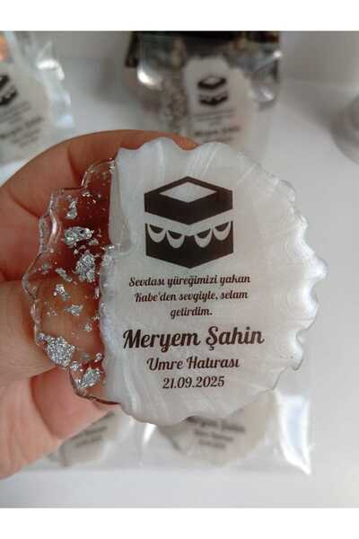 SevgiliAtolyemm Kaaba Gift with Card and Keychain (10 Pieces)