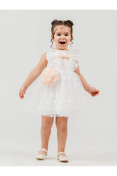 Maison Bebe Cocosiss Girls' Rose Bag Ruffled Tulle Evening Dress