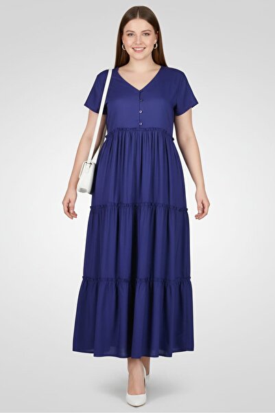 Epiphany Women Plain Midi Dress, Blue