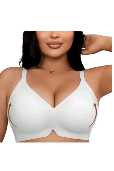 OEM Sutien sport, fara cusatura, alb, din bumbac, cu efect push up, XL