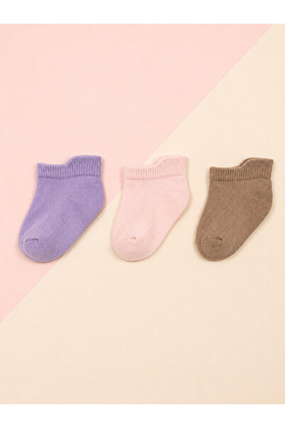 KARAMİLA 3-Piece Cotton Baby Booties Socks / Seamless Toe
