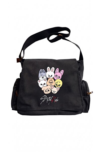 Toum Kpop Series Stray Kids Printed Unisex Khaki Messenger Bag