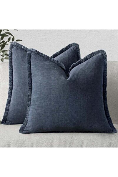 Generic Decorative Throw Pillow Covers Neutral Linen Fringe Throw Pillows Set...