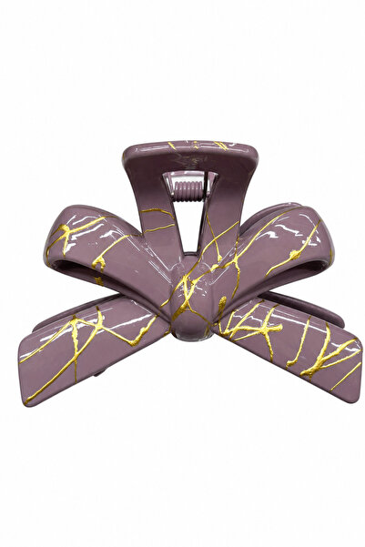 Jack Ferrero Bowknot Patterned Purple Yellow Detailed Hair Clip Stylish Claw ...