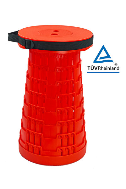 POWERTECH πτυσσόμενο καρεκλάκι HUH-0233, αντοχή έως 250kg, 25.5x45cm, κόκκινο