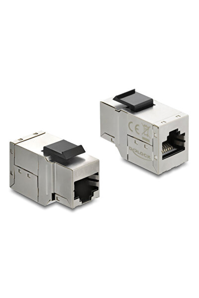 DELOCK Keystone module RJ45 90835, θηλυκό σε θηλυκό, Cat 6A STP, ασημί