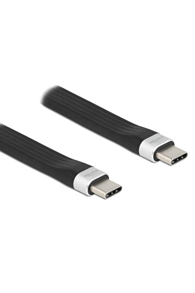 DELOCK καλώδιο USB 3.2 Gen 2 Type-C 85770, 10Gbps, 3A, FPC, flat, 13.5cm