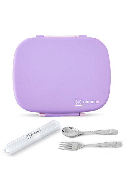 Hydrobrew Smart Serve Bento Lunch Box 1100ml w/ Stainless Steel Cutlery Set –...