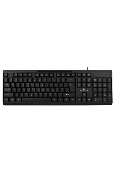 POWERTECH πληκτρολόγιο PT-1069, ενσύρματο, multimedia, EN/GR, μαύρο
