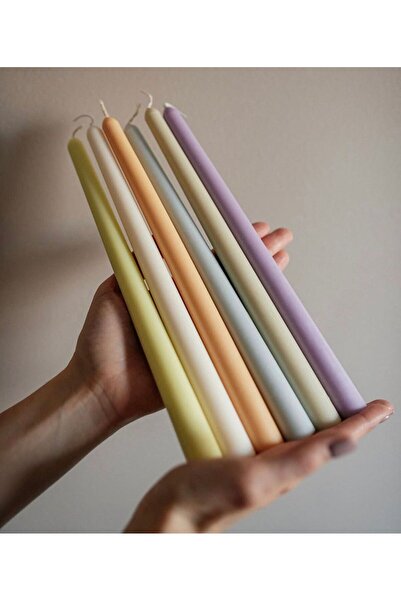 SCA CANDLE Dekoratif mum Şamdanlık Mum Pastel Sarı 2 kili