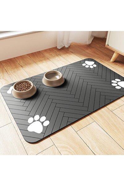 Arabest Pet Feeding Mat 20x12 Inch, Absorbent Waterproof Rubber Backing for D...