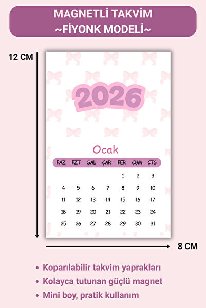 Mindpad 2026 Magnetli Mini Buzdolabı Takvimi - 8x12 cm Koparılabilir Yapraklı...