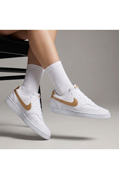 Nike Court Vision Low White Sports Shoes Sportie (Narrow Fit)