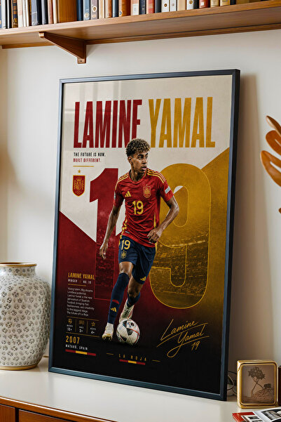 e2nova Lamine Yamal İspanya Çerçeveli Tablo Premium Futbolcu Tabloları Lüks S...