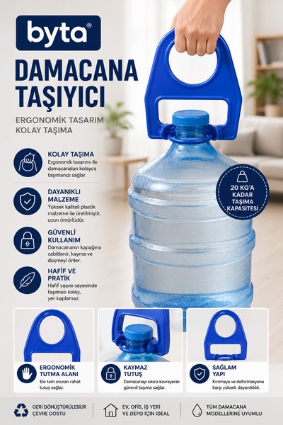 BYTA Ergonomic Bottle Carrying Device – Plastic Bottle Carrier Handle, Comfor...