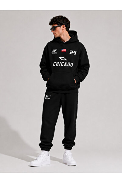 COMANCHERO Unisex Design Chicago Printed Top and Bottom Tracksuit Set