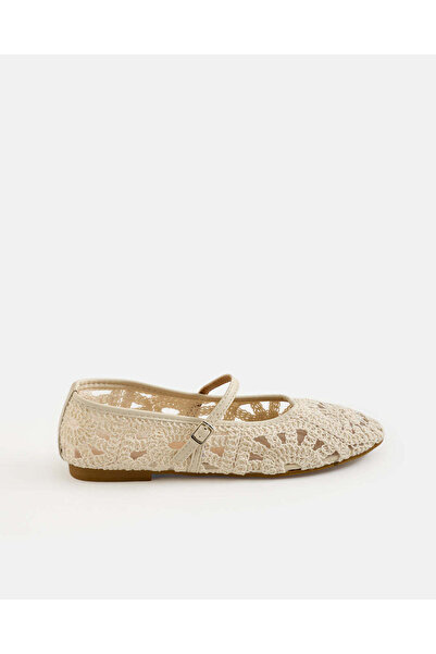 REDTAG Women Beige Crochet Ballerina