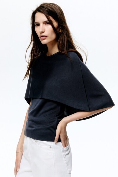 H&M İnce Triko Pelerin Üst